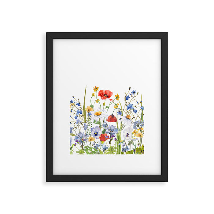 Scandinavian Colorful Midsummer Wildflowers Meadow  Framed Art Print Gallery Image 1