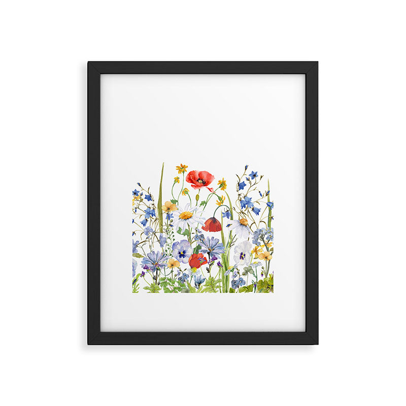 Scandinavian Colorful Midsummer Wildflowers Meadow  Framed Art Print Gallery Image 6