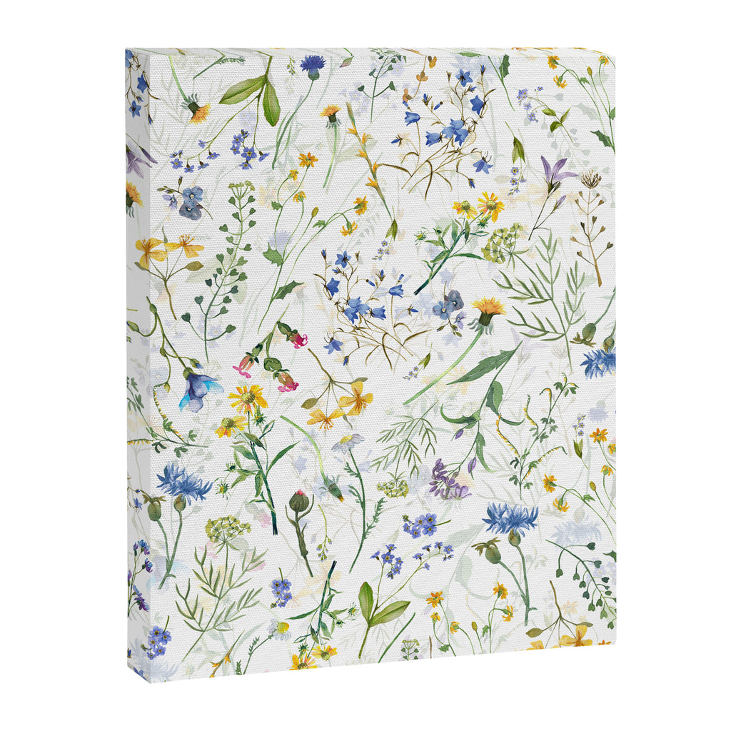 Scandinavian Midsummer Blue And Yellow Wildflowers Meadow  Canvas Print Gallery Image 8