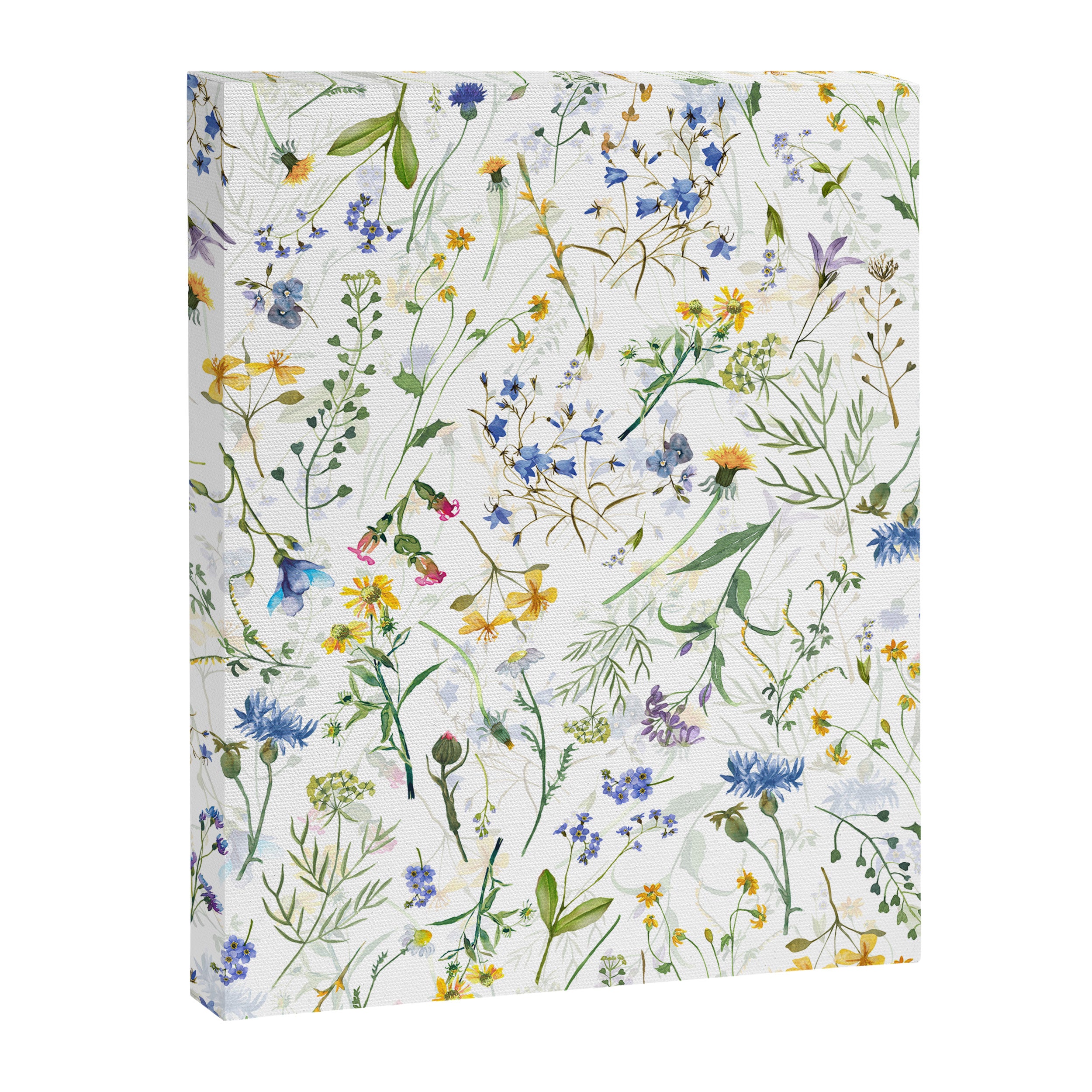 Scandinavian Midsummer Blue And Yellow Wildflowers Meadow  Canvas Print Gallery Image 8