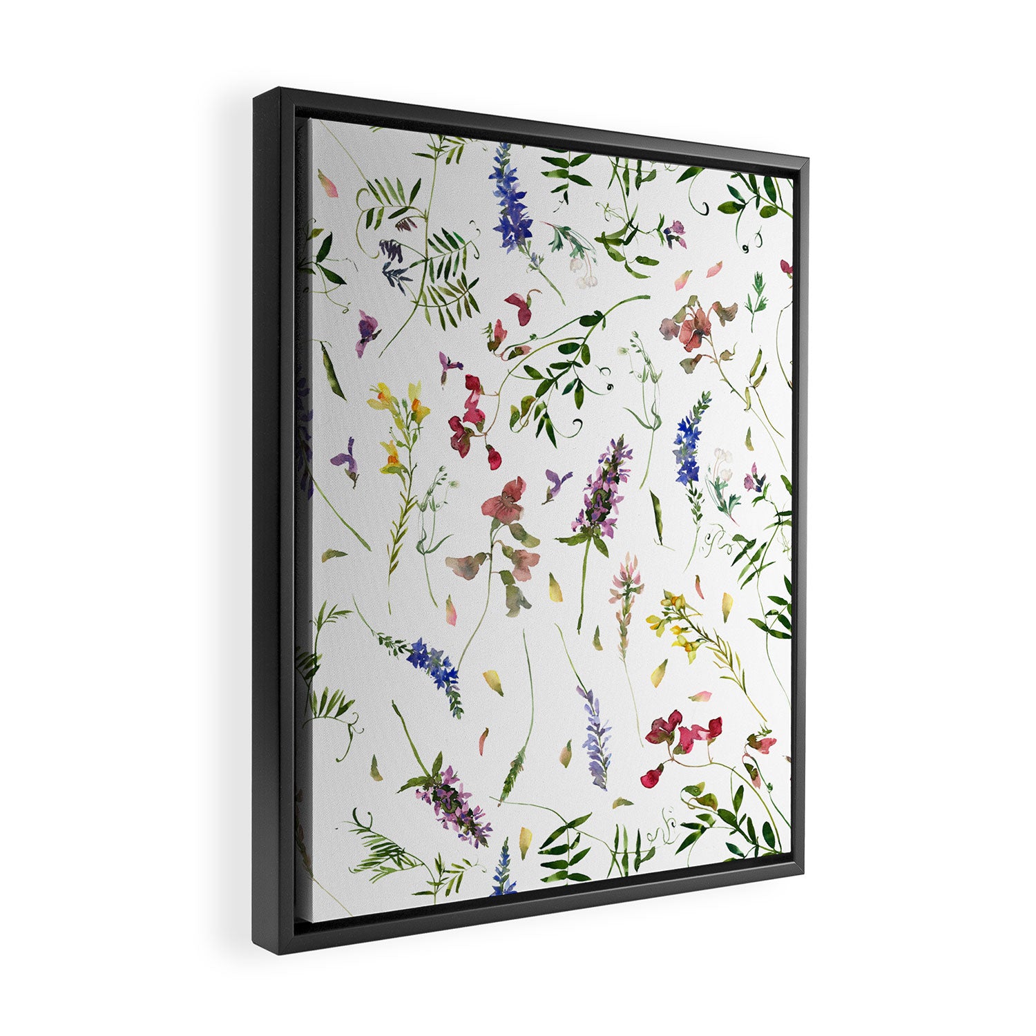 Scandinavian Midsummer Wildflowers Meadow  Framed Canvas Print Gallery Image 2