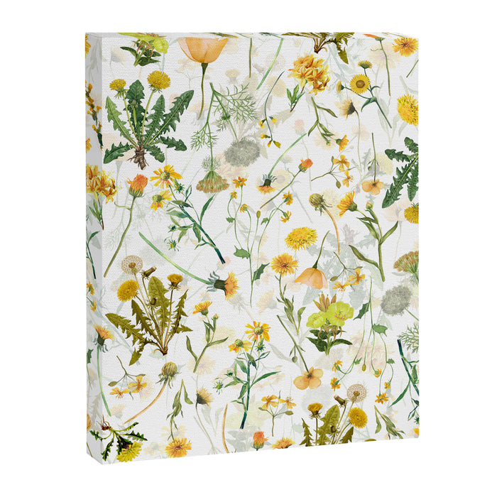 Scandinavian Yellow Wildflowers Botanical Summer Meadow Canvas Print Gallery Image 1