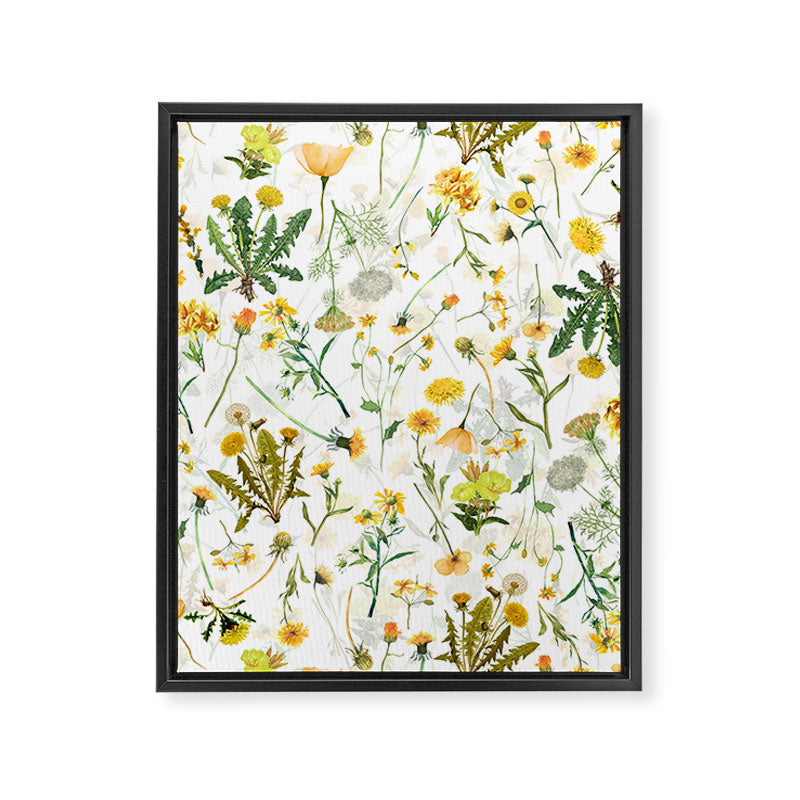 Scandinavian Yellow Wildflowers Botanical Summer Meadow Framed Canvas Print Gallery Image 8