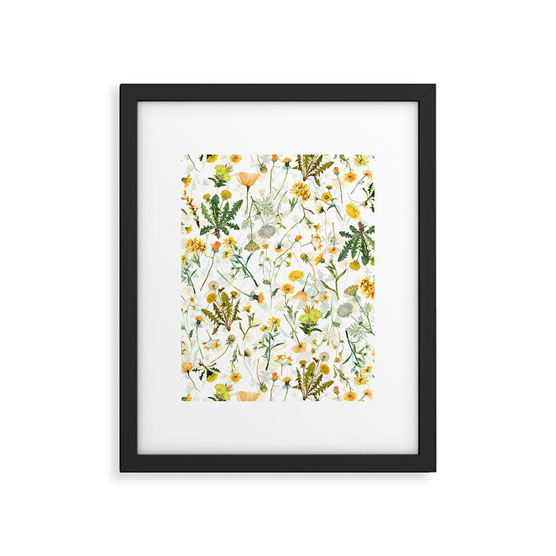 Scandinavian Yellow Wildflowers Botanical Summer Meadow Framed Art Print Gallery Image 6