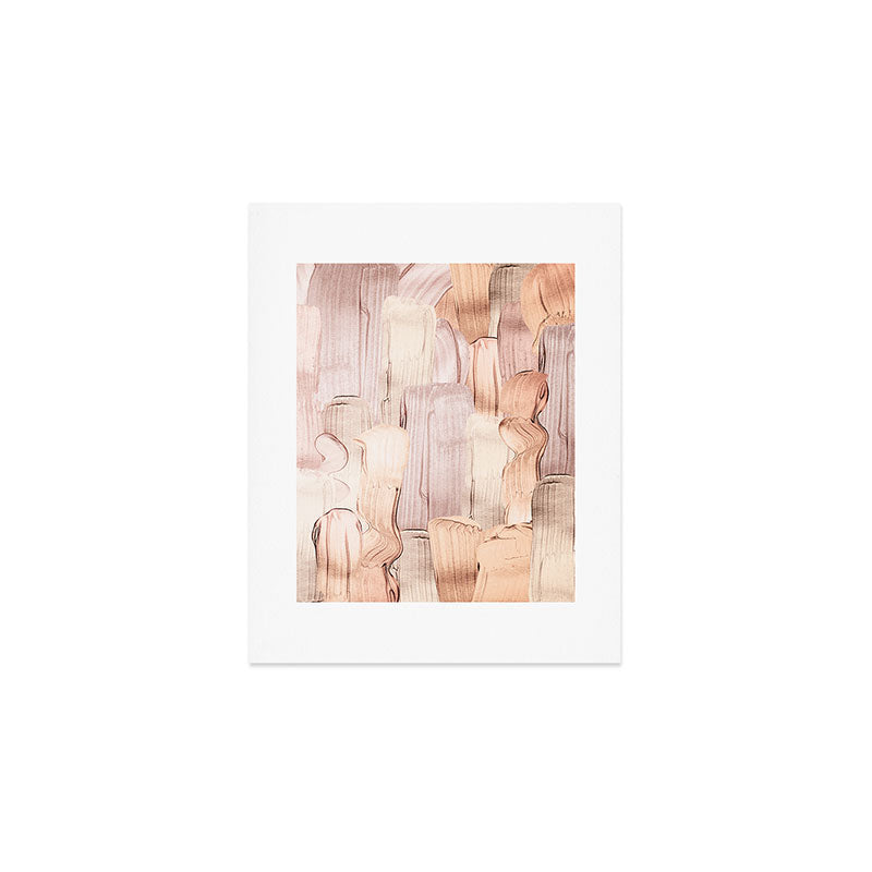 Shiny Metal Copper Hand Drawn Strokes Art Print Gallery Image 1