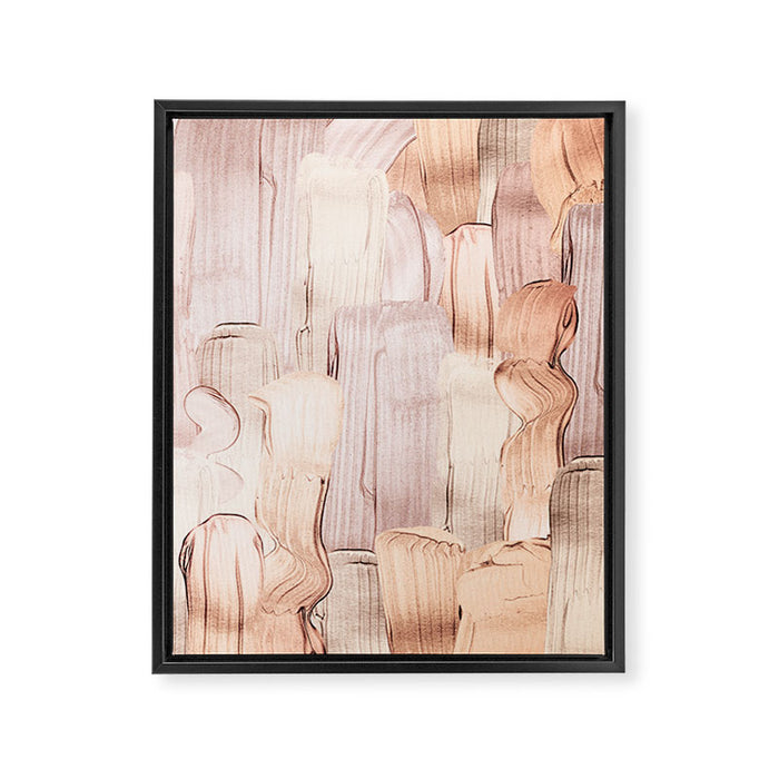 Shiny Metal Copper Hand Drawn Strokes Framed Canvas Print Gallery Image 1
