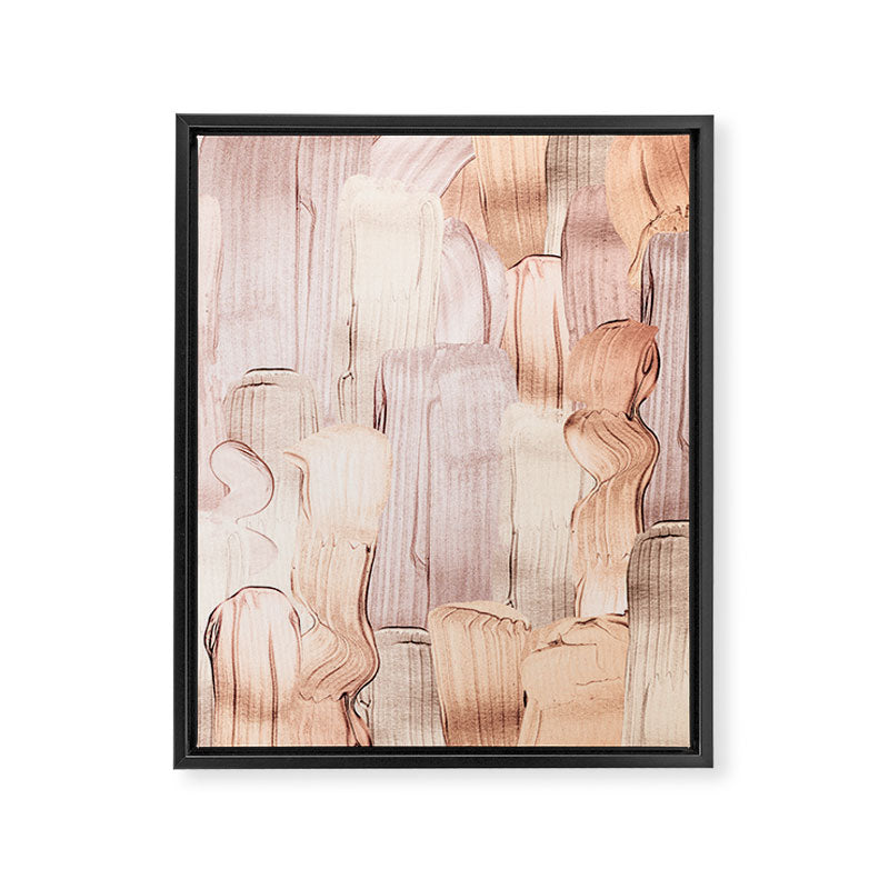 Shiny Metal Copper Hand Drawn Strokes Framed Canvas Print Gallery Image 8