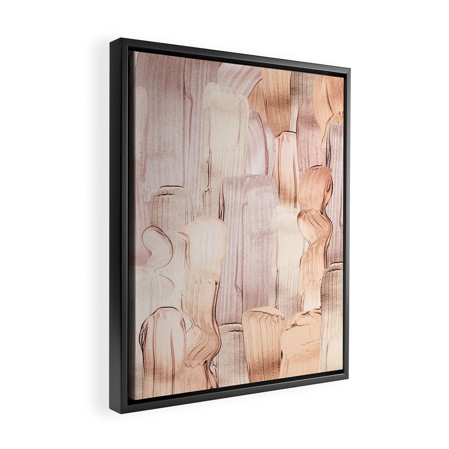 Shiny Metal Copper Hand Drawn Strokes Framed Canvas Print Gallery Image 2