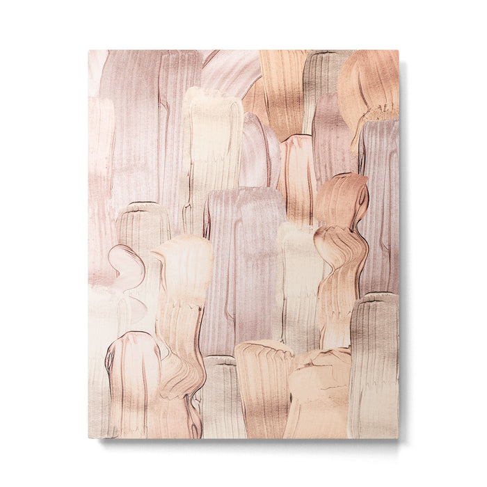 Shiny Metal Copper Hand Drawn Strokes Metal Print Gallery Image 1