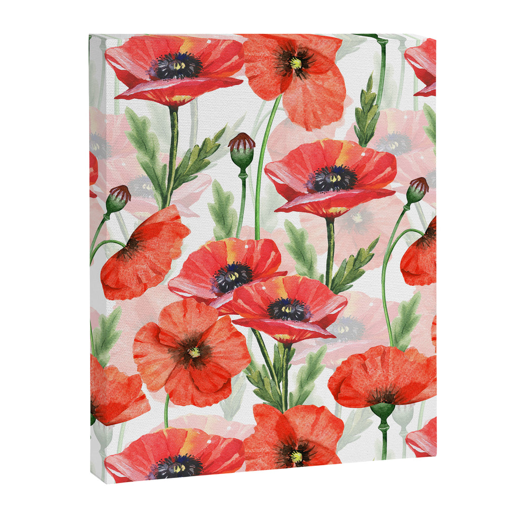 Summer Botanical Poppies Field Canvas Print Gallery Image 8