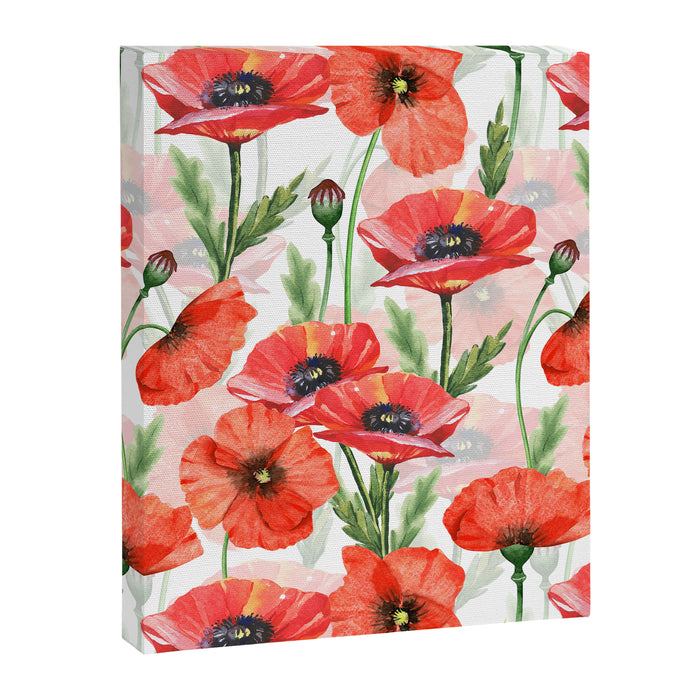 Summer Botanical Poppies Field Canvas Print Gallery Image 1