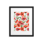Summer Botanical Poppies Field Framed Art Print Gallery Image 6
