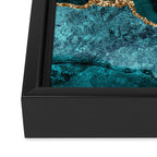 Teal Blue Emerald Marble Landscapes Framed Canvas Print Gallery Image 3