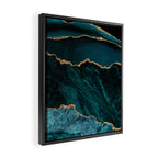 Teal Blue Emerald Marble Landscapes Framed Canvas Print Gallery Image 2