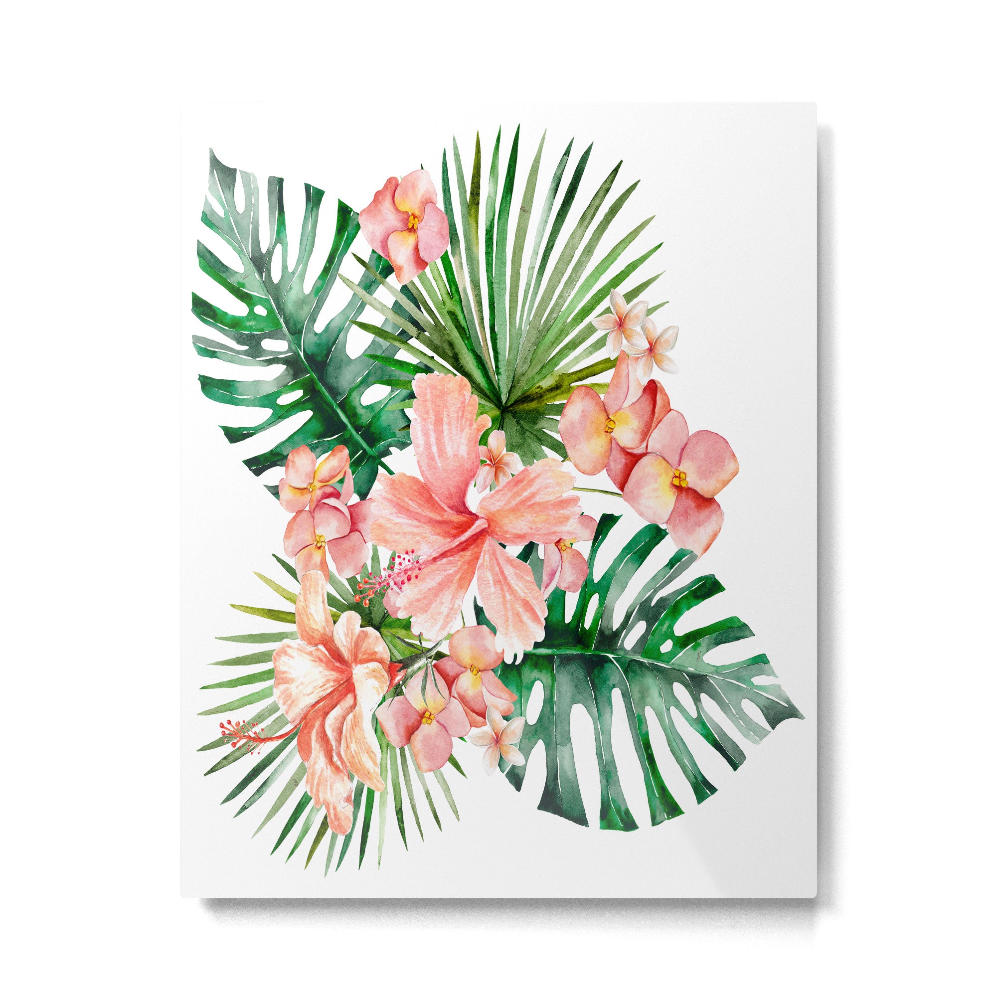 Tropical Jungle Hibiscus Flowers - Floral Metal Print Gallery Image 6