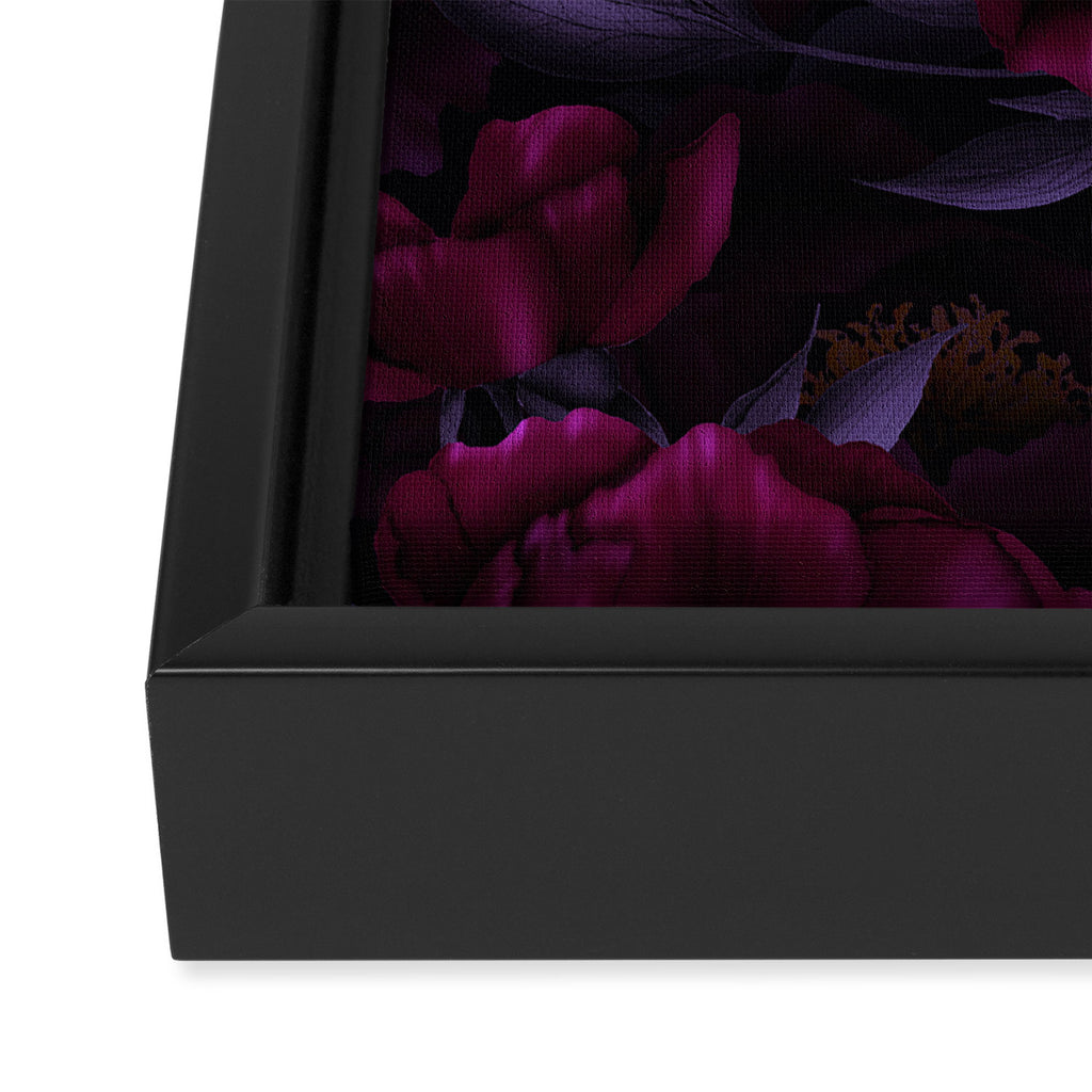 Vintage Dark Night Peonies  Framed Canvas Print Gallery Image 3