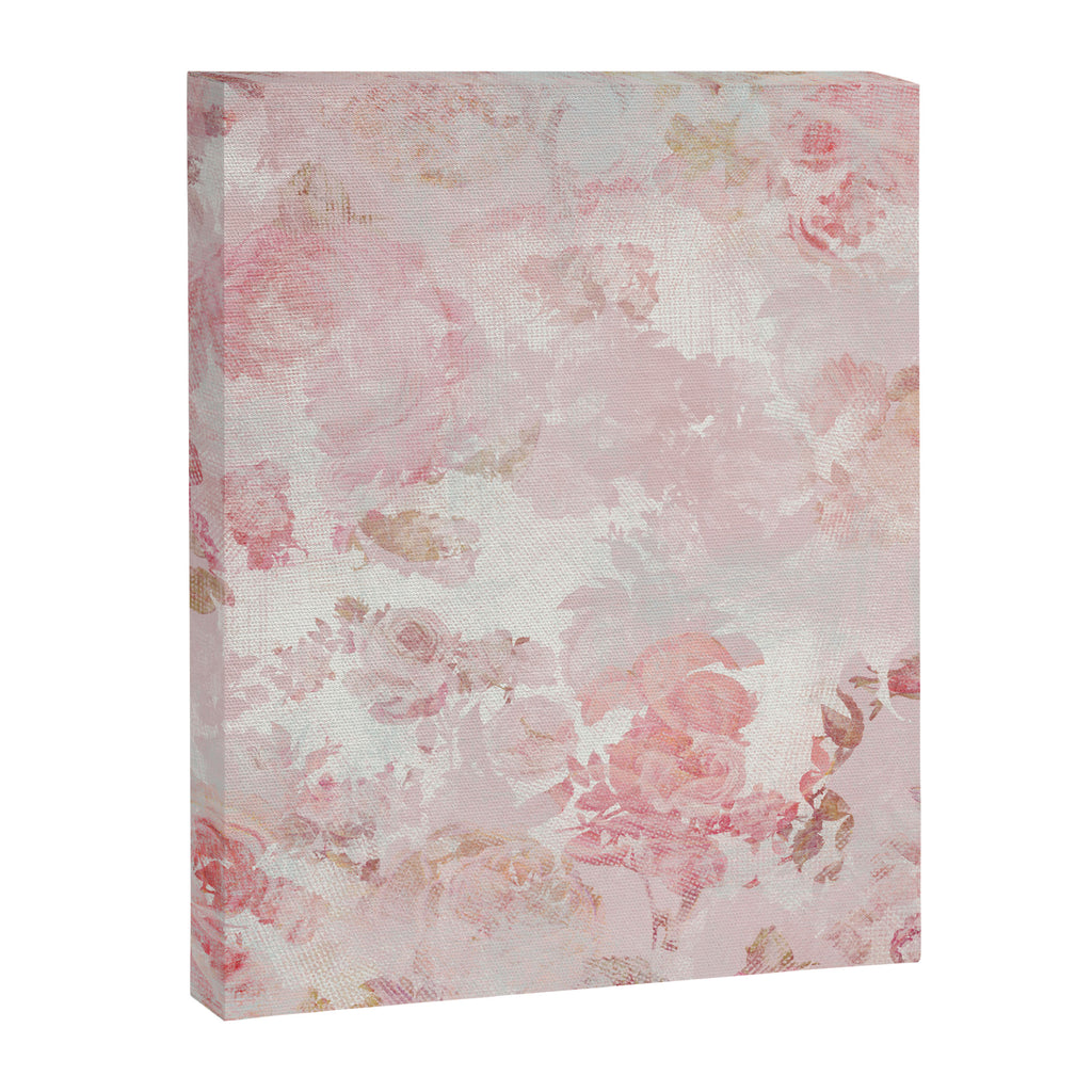 Vintage Floral Rose Roses painterly pattern in pink Canvas Print Gallery Image 8