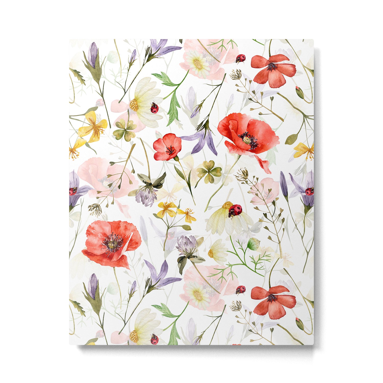 Watercolor Poppies Cornflowers Hygge Midummer Meadow Metal Print Gallery Image 4