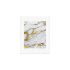 White and Gray Marble and Gold Metal foil Glitter Effect Art Print Gallery Image 1