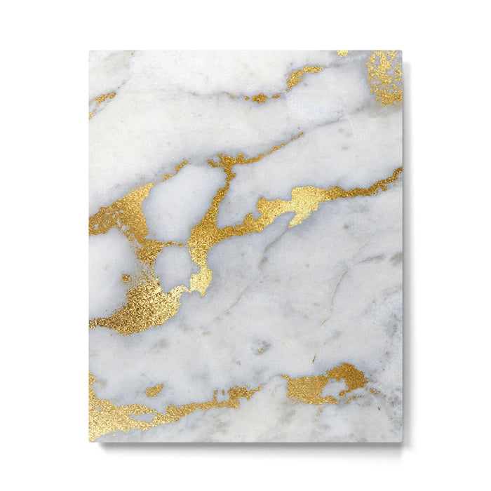 White and Gray Marble and Gold Metal foil Glitter Effect Metal Print Gallery Image 1