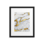 White and Gray Marble and Gold Metal foil Glitter Effect Framed Art Print Gallery Image 6
