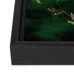 Winter Gold Flowers On Emerald Marble Texture Framed Canvas Print Gallery Image 3