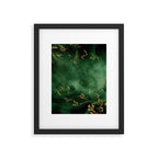 Winter Gold Flowers On Emerald Marble Texture Framed Art Print Gallery Image 6