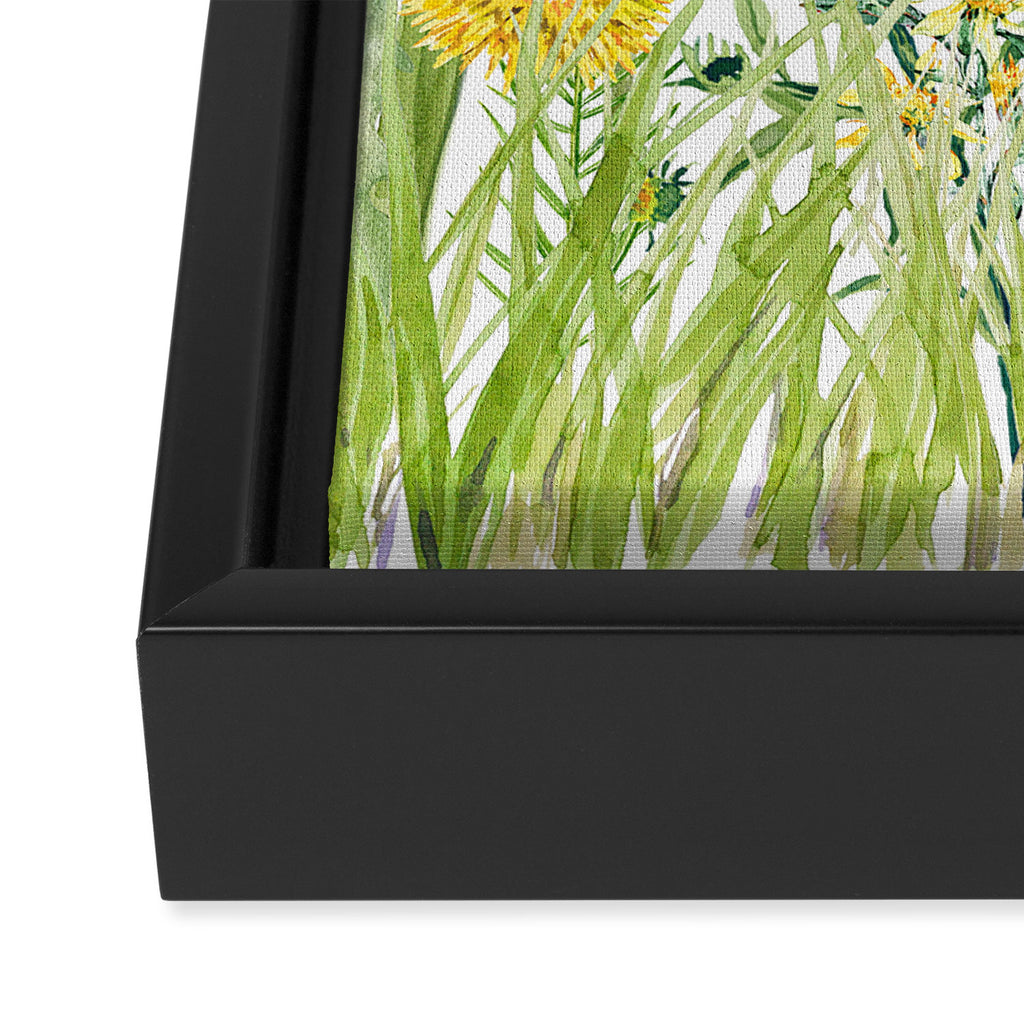 Yellow Scandinavian Wildflowers  Meadow  Framed Canvas Print Gallery Image 3