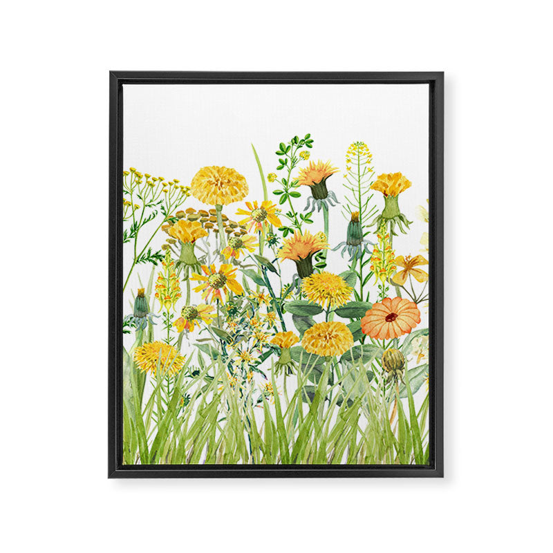 Yellow Scandinavian Wildflowers  Meadow  Framed Canvas Print Gallery Image 8