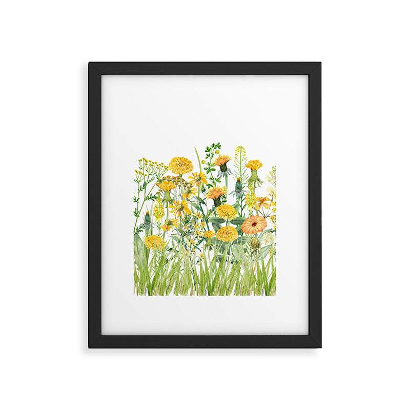 Yellow Scandinavian Wildflowers  Meadow  Framed Art Print Gallery Image 6