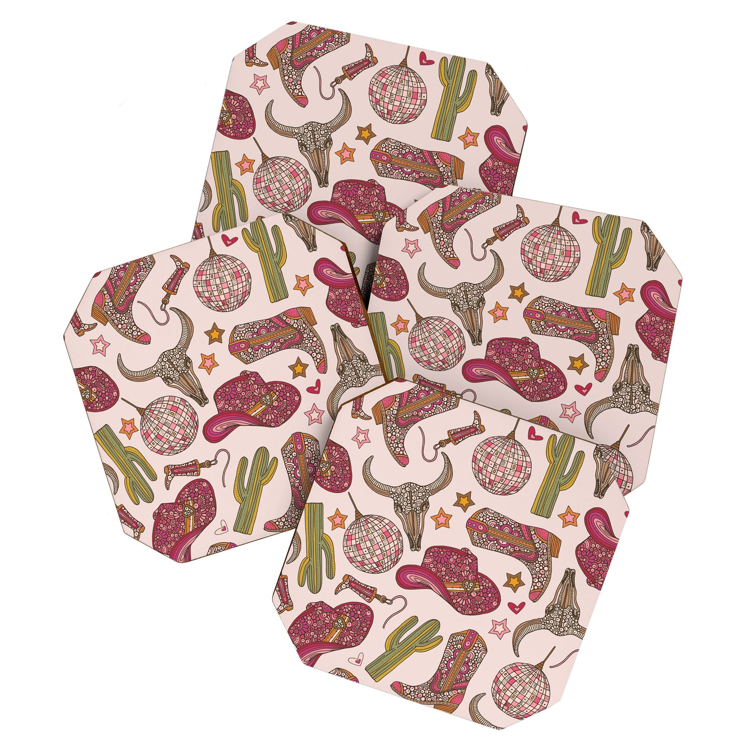 Western Disco Dreams , Cowgirl Pattern Coaster Gallery Image 1