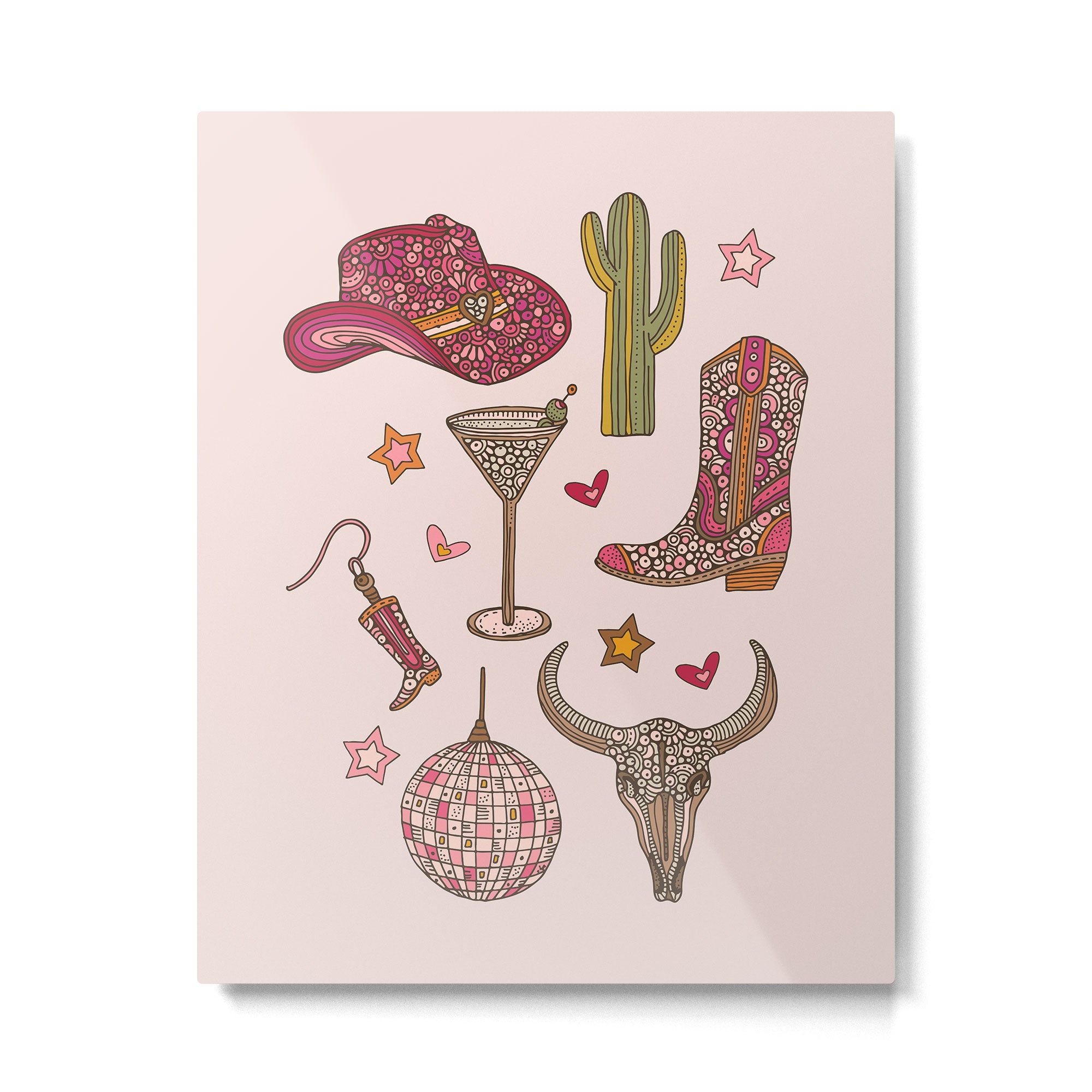 Western Disco Dreams , Cowgirl Pattern Metal Print Gallery Image 6