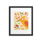 Autumn bird and leaves Framed Art Print Gallery Image 6