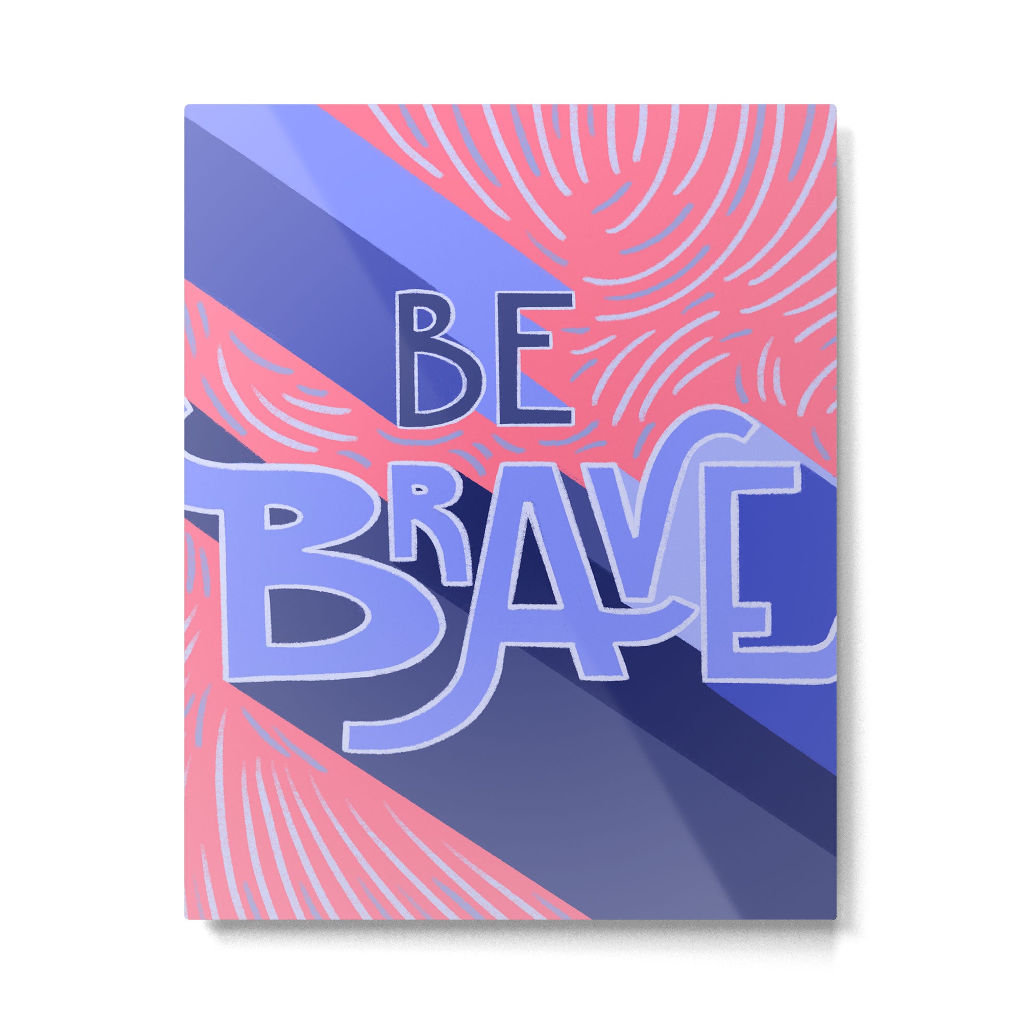 Be brave - purple and pink Metal Print Gallery Image 6