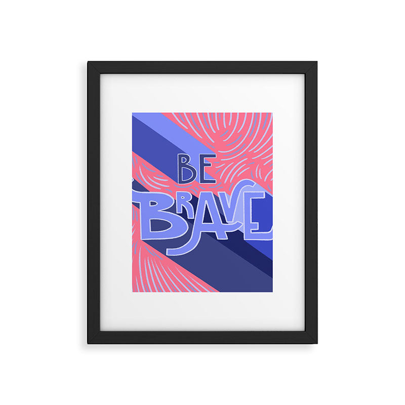 Be brave - purple and pink Framed Art Print Gallery Image 6