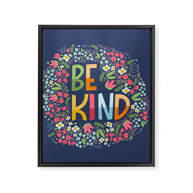 Be kind, floral Framed Canvas Print Gallery Image 8