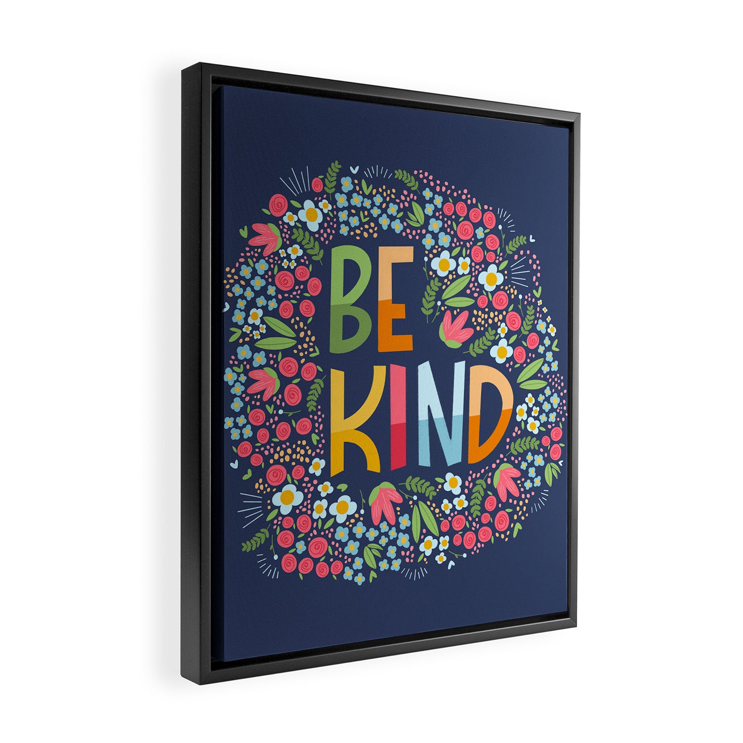 Be kind, floral Framed Canvas Print Gallery Image 2