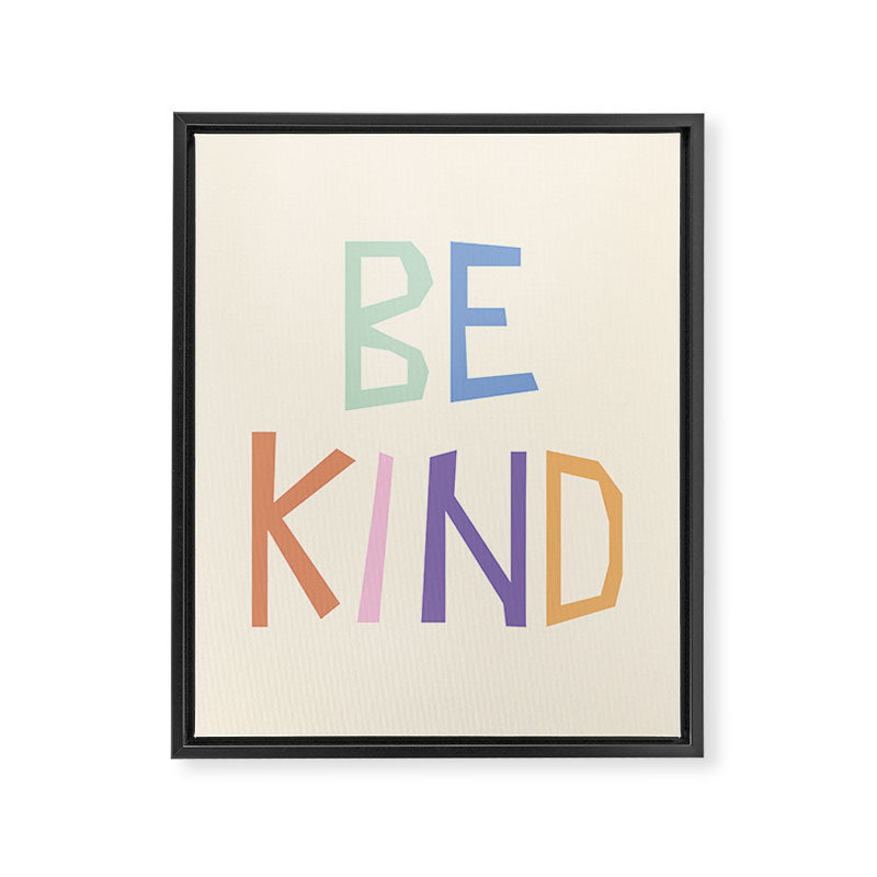 Be kind pastel colors Framed Canvas Print Gallery Image 8