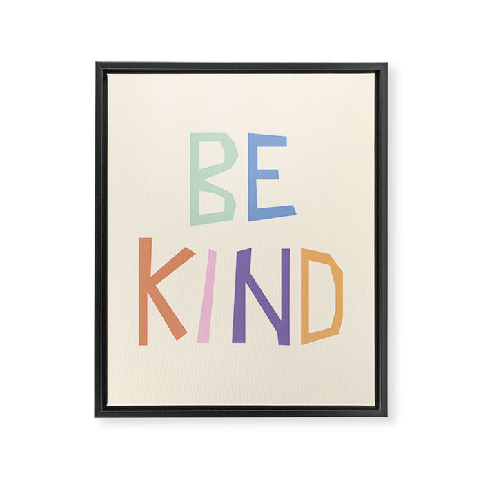 Be kind pastel colors Framed Canvas Print Gallery Image 1