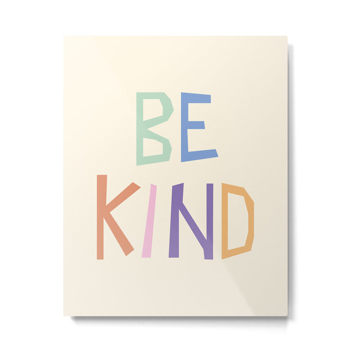 Be kind pastel colors Metal Print Gallery Image 1