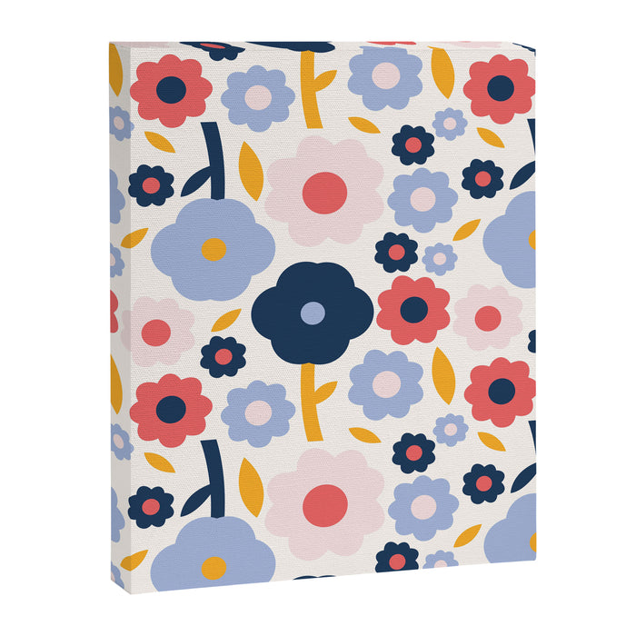 Big colorful flowers pattern Canvas Print Gallery Image 1