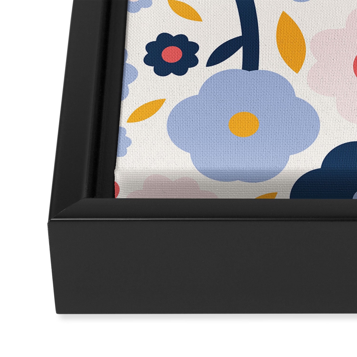 Big colorful flowers pattern Framed Canvas Print Gallery Image 3