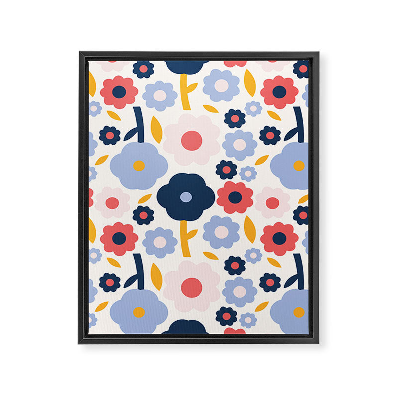 Big colorful flowers pattern Framed Canvas Print Gallery Image 8