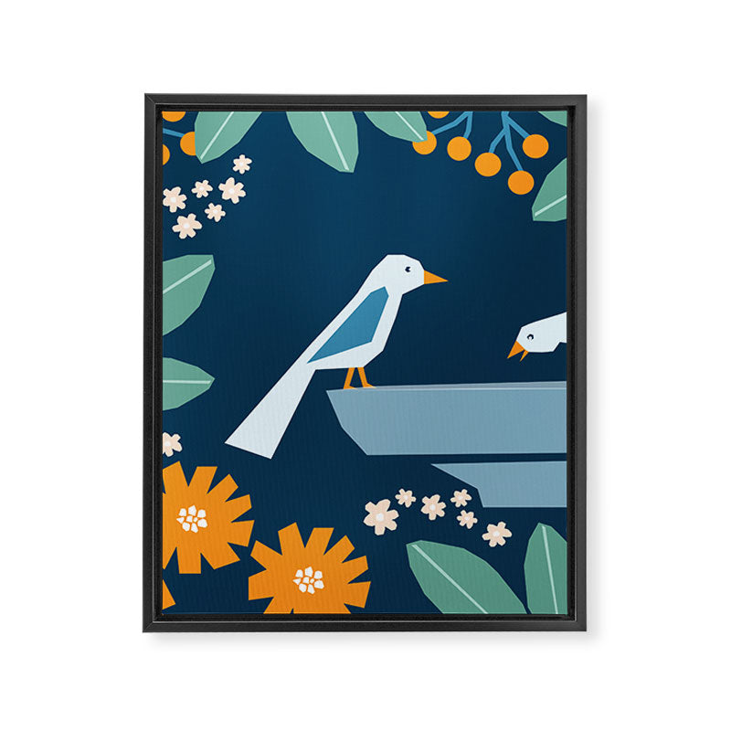 Bird bath  Framed Canvas Print Gallery Image 8