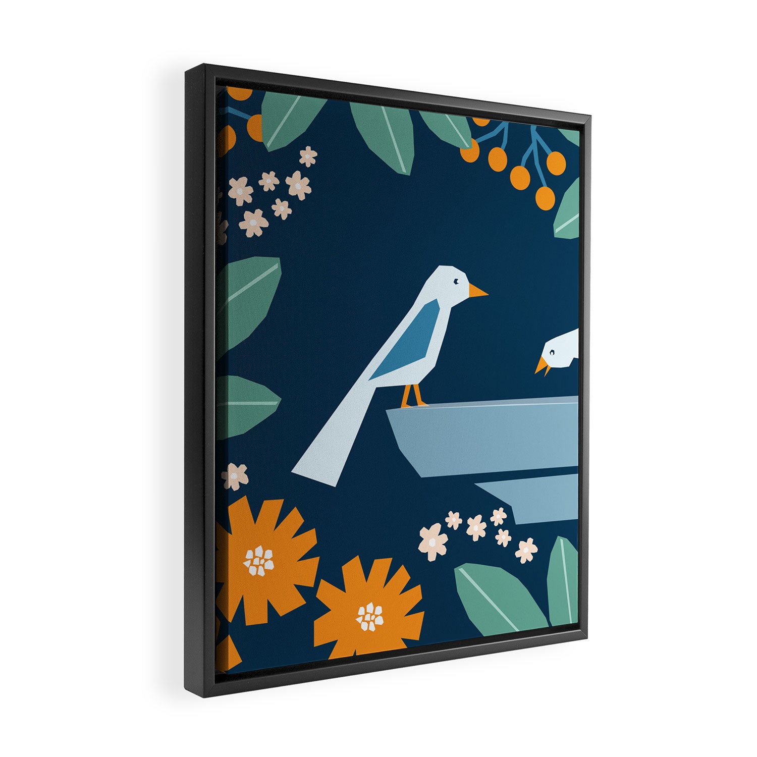 Bird bath  Framed Canvas Print Gallery Image 2
