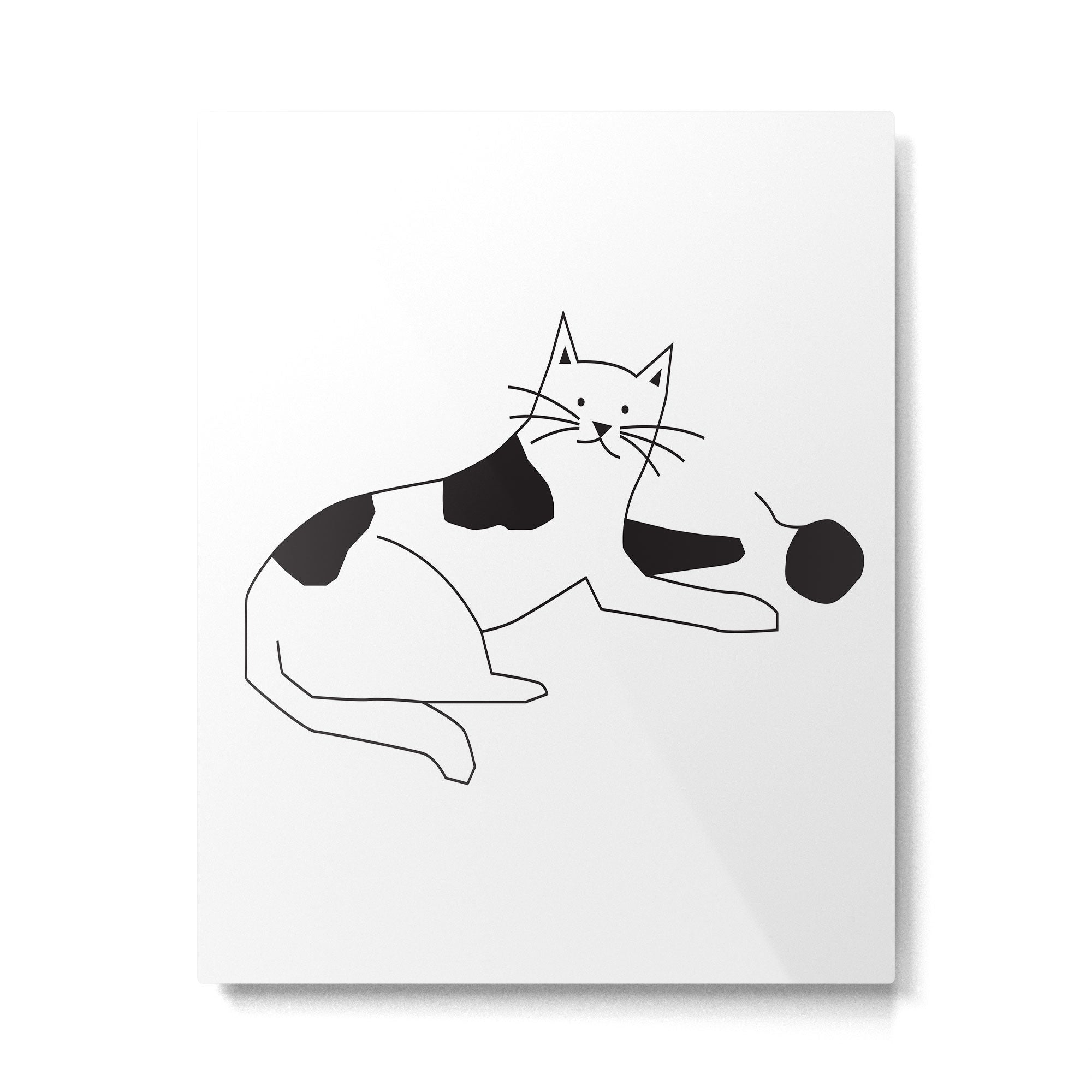 Black and white cat with yarn Metal Print Gallery Image 6