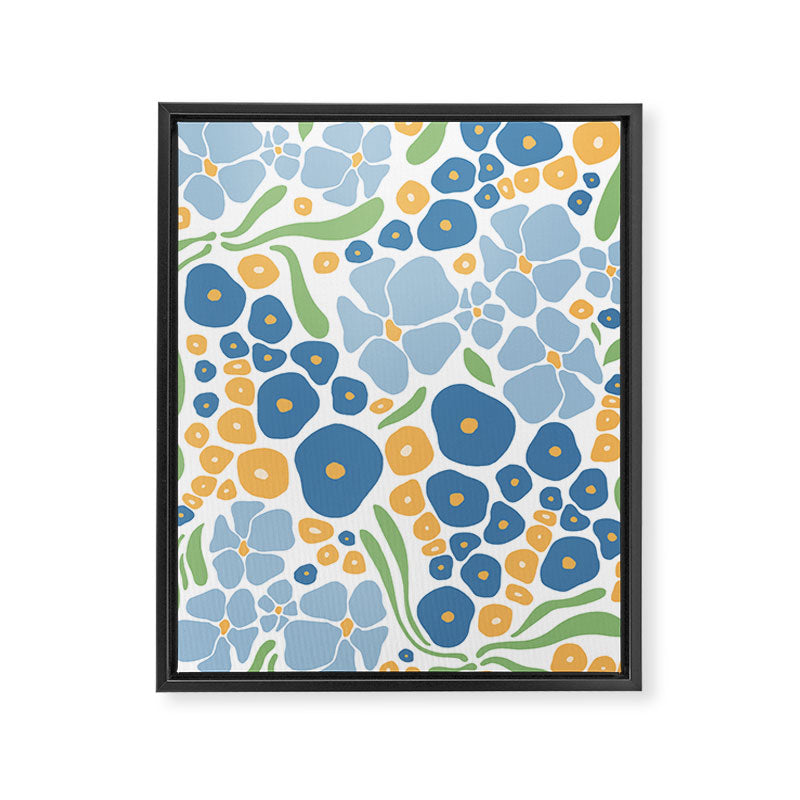 Blue and Yellow Flowers Framed Canvas Print Gallery Image 6