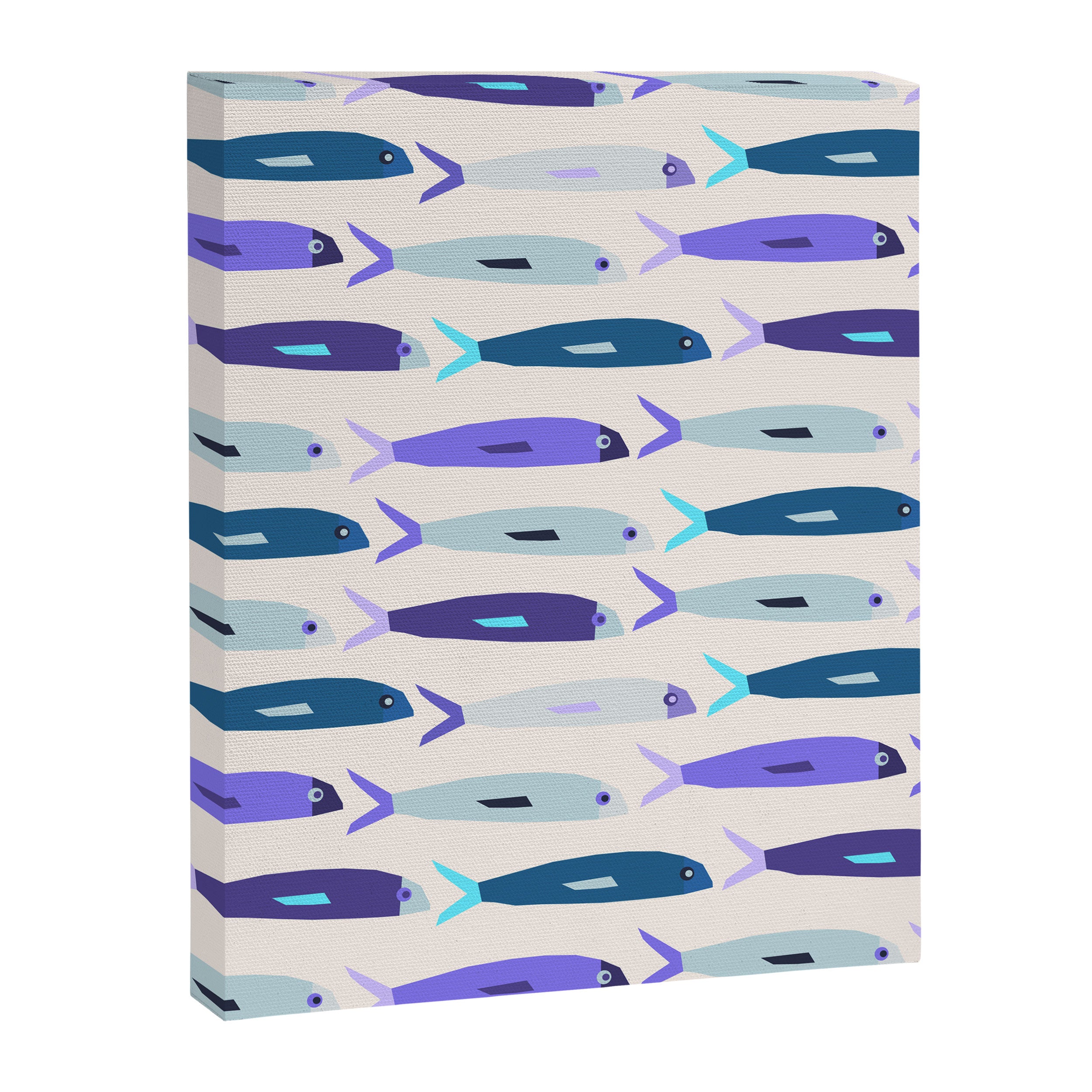 Blue Sardines Pattern Canvas Print Gallery Image 8