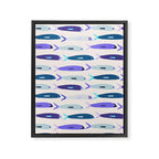 Blue Sardines Pattern Framed Canvas Print Gallery Image 8