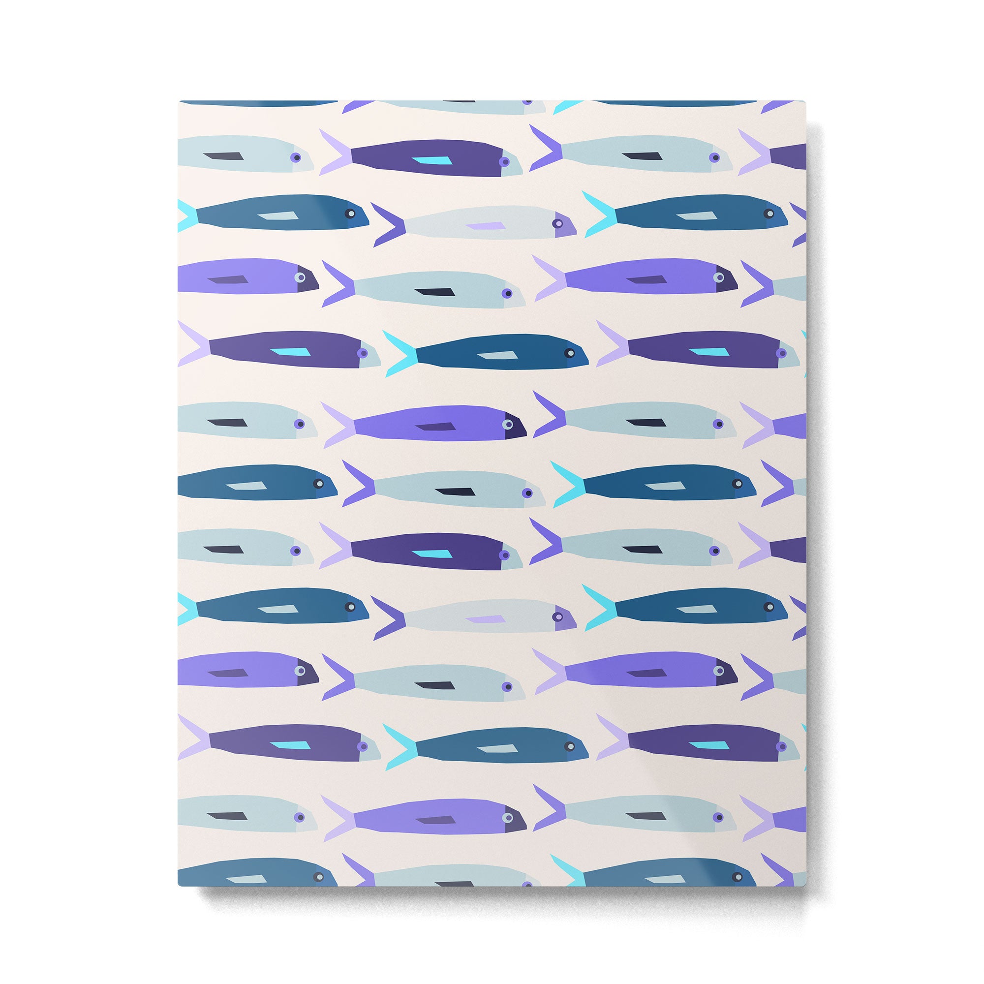 Blue Sardines Pattern Metal Print Gallery Image 6